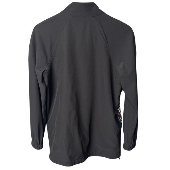 Boston Proper Womens Windbreaker Jacket Black Animal Print Size S Elevated Basic - Picture 2 of 8